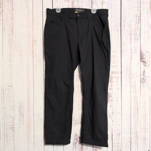 Eddie Bauer Mens Travex Pants 38x30 (29) Black Stretch Lightweight *2 Tiny Marks